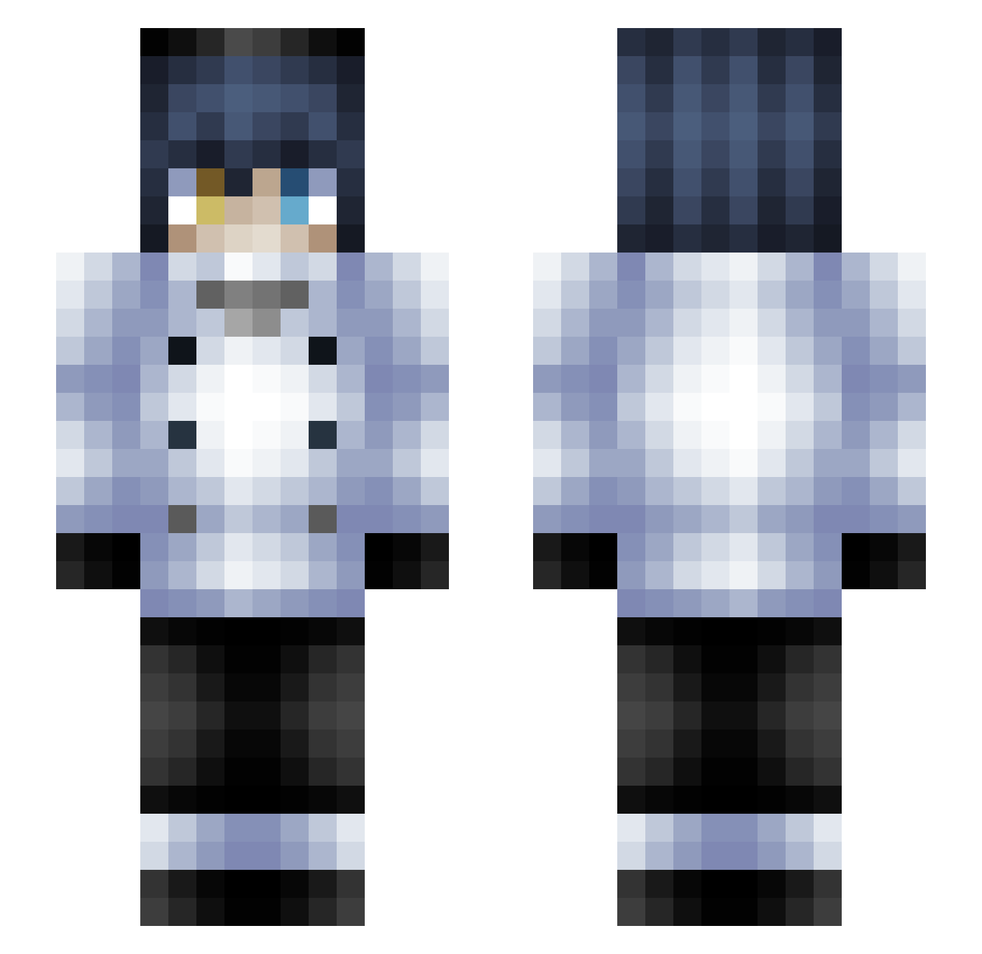 Aerosmithh Minecraft skin, front and back view