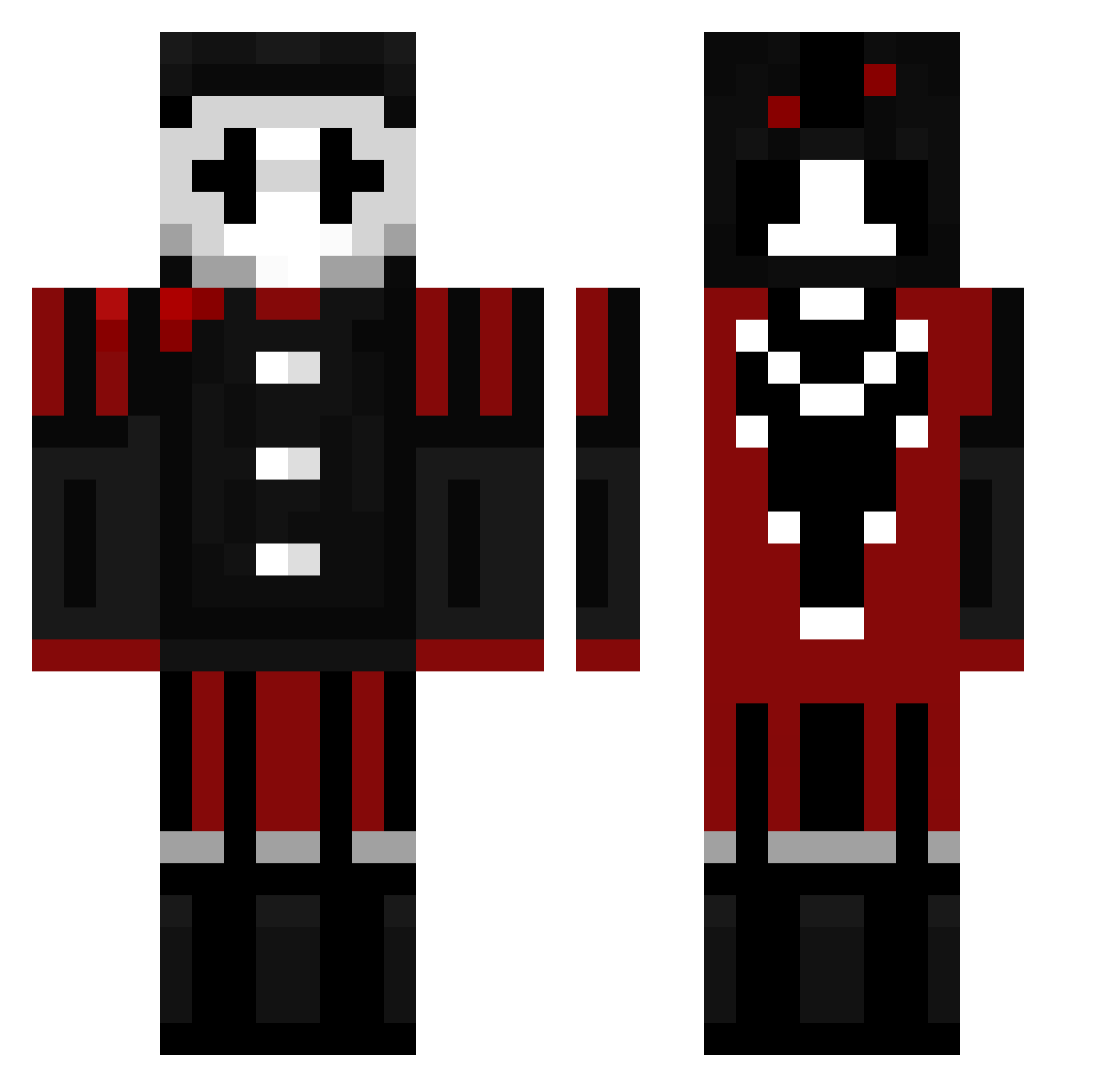 VENOM_x_X Minecraft skin, front and back view
