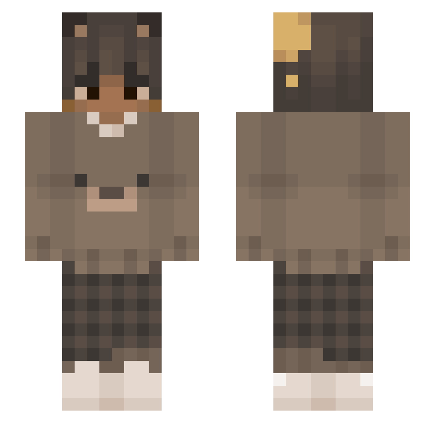 HaltBear Minecraft skin, front and back view