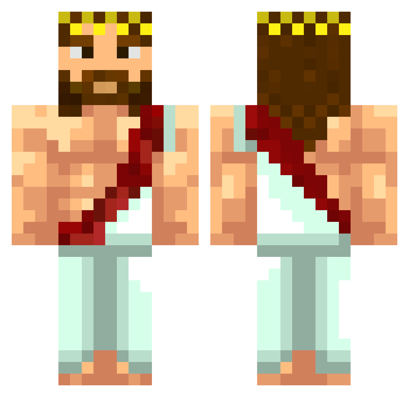 BaguetteObama Minecraft skin, front and back view