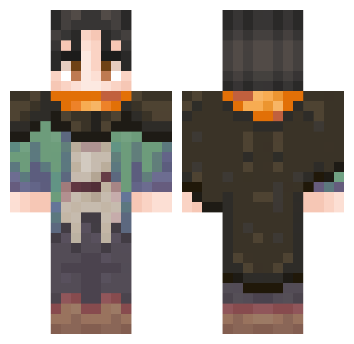 Javiyx19 Minecraft skin, front and back view