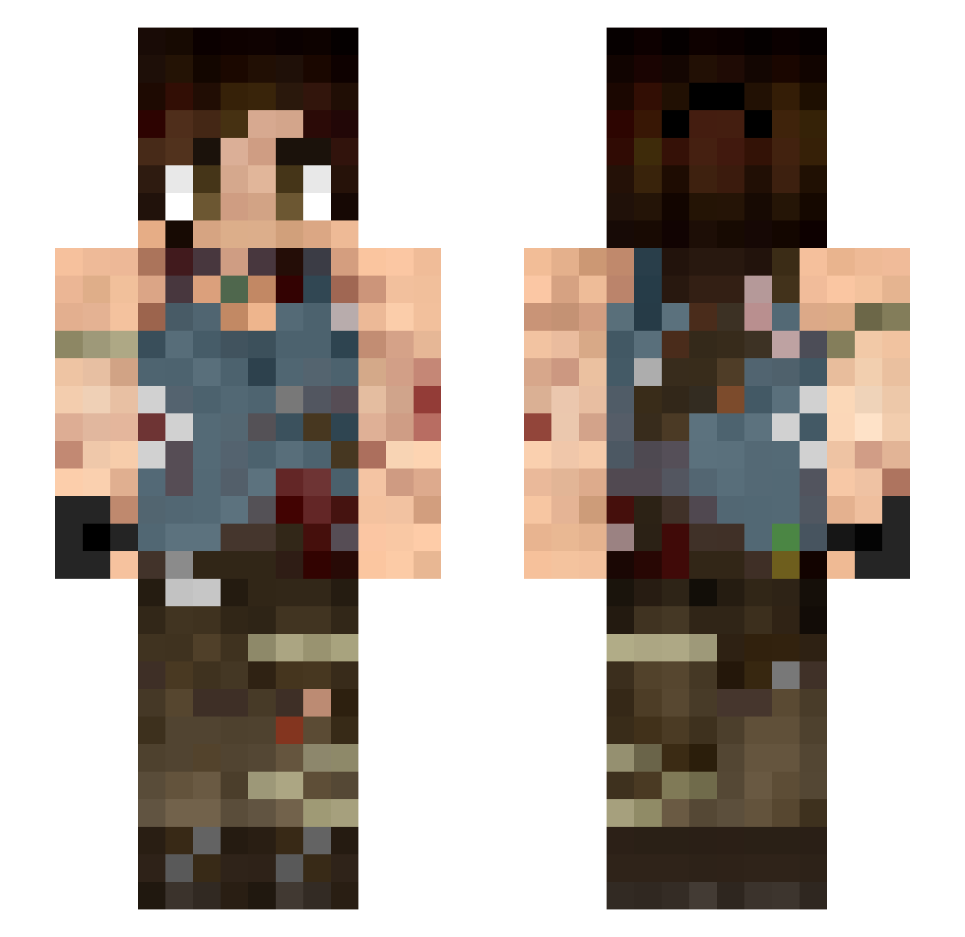 eggyeifigy Minecraft skin, front and back view