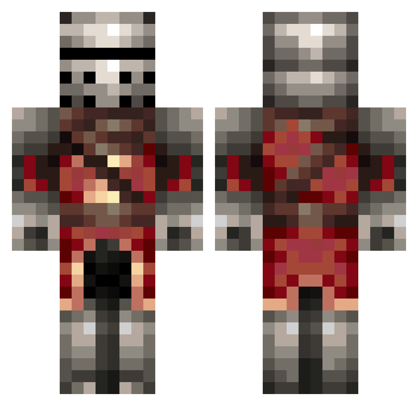 asdfguy124 Minecraft skin, front and back view