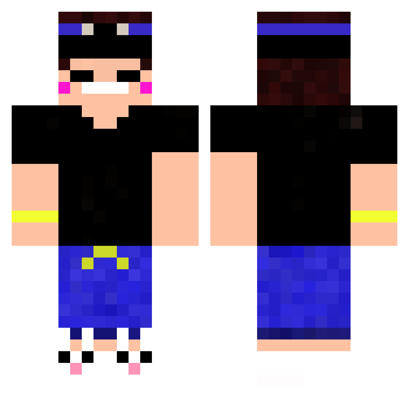 EybEthem Minecraft skin, front and back view