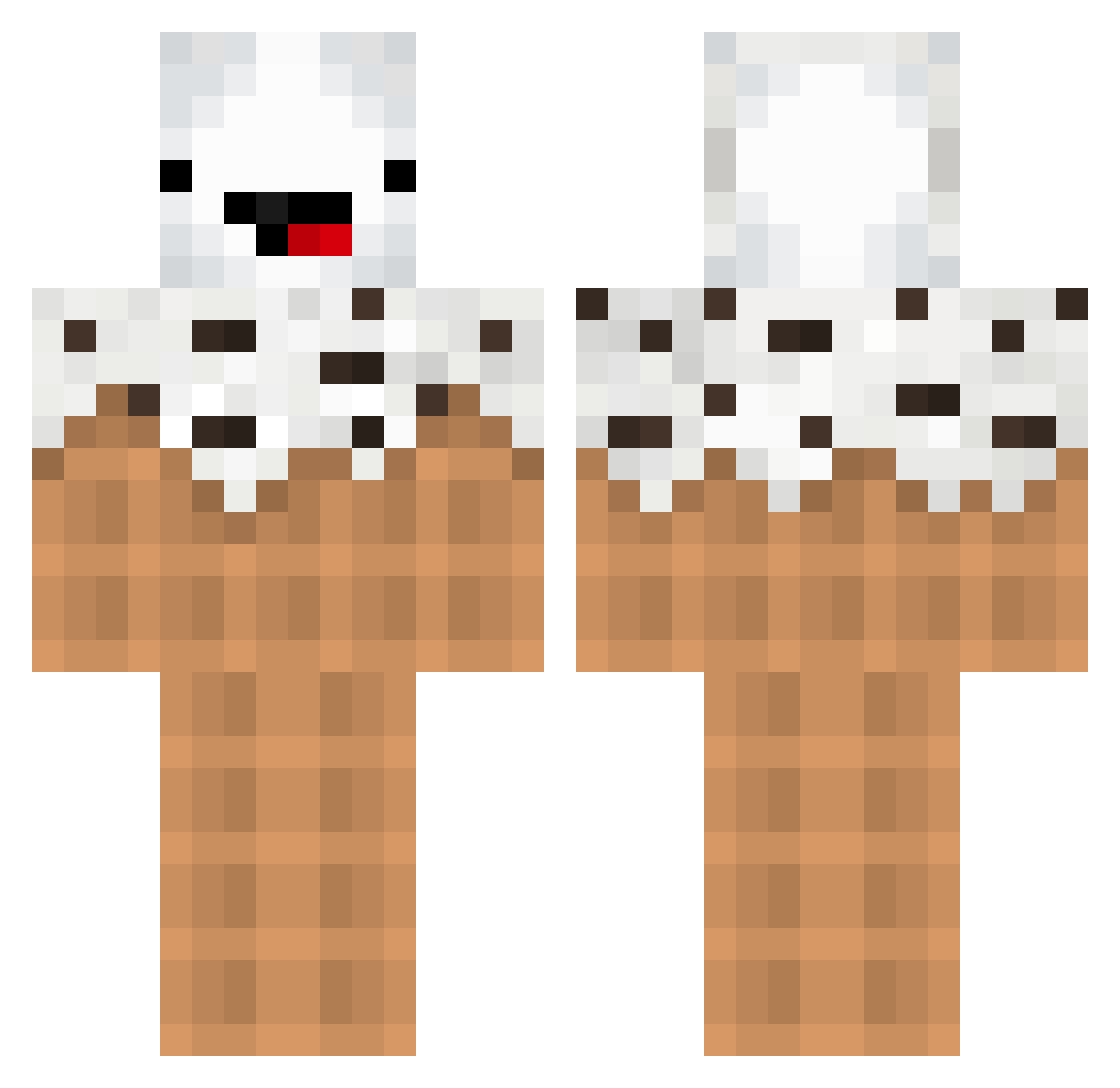 SultanX11 Minecraft skin, front and back view