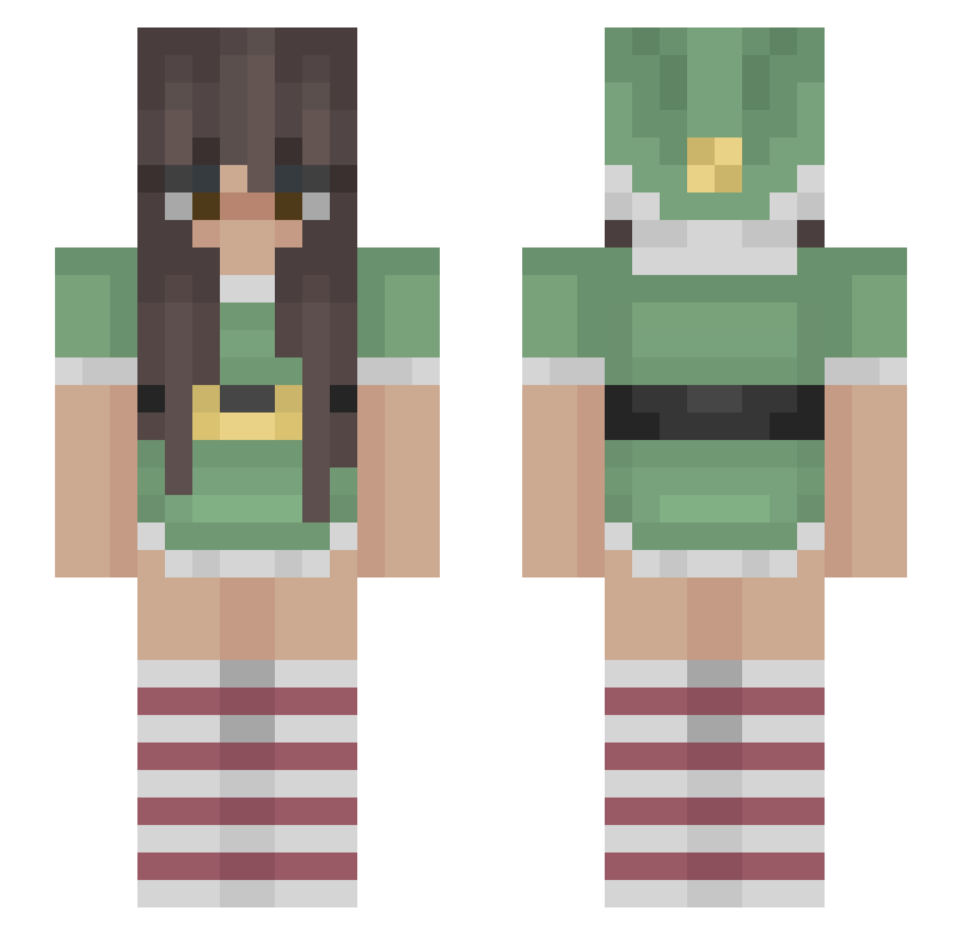 hashtagfrappe Minecraft skin, front and back view