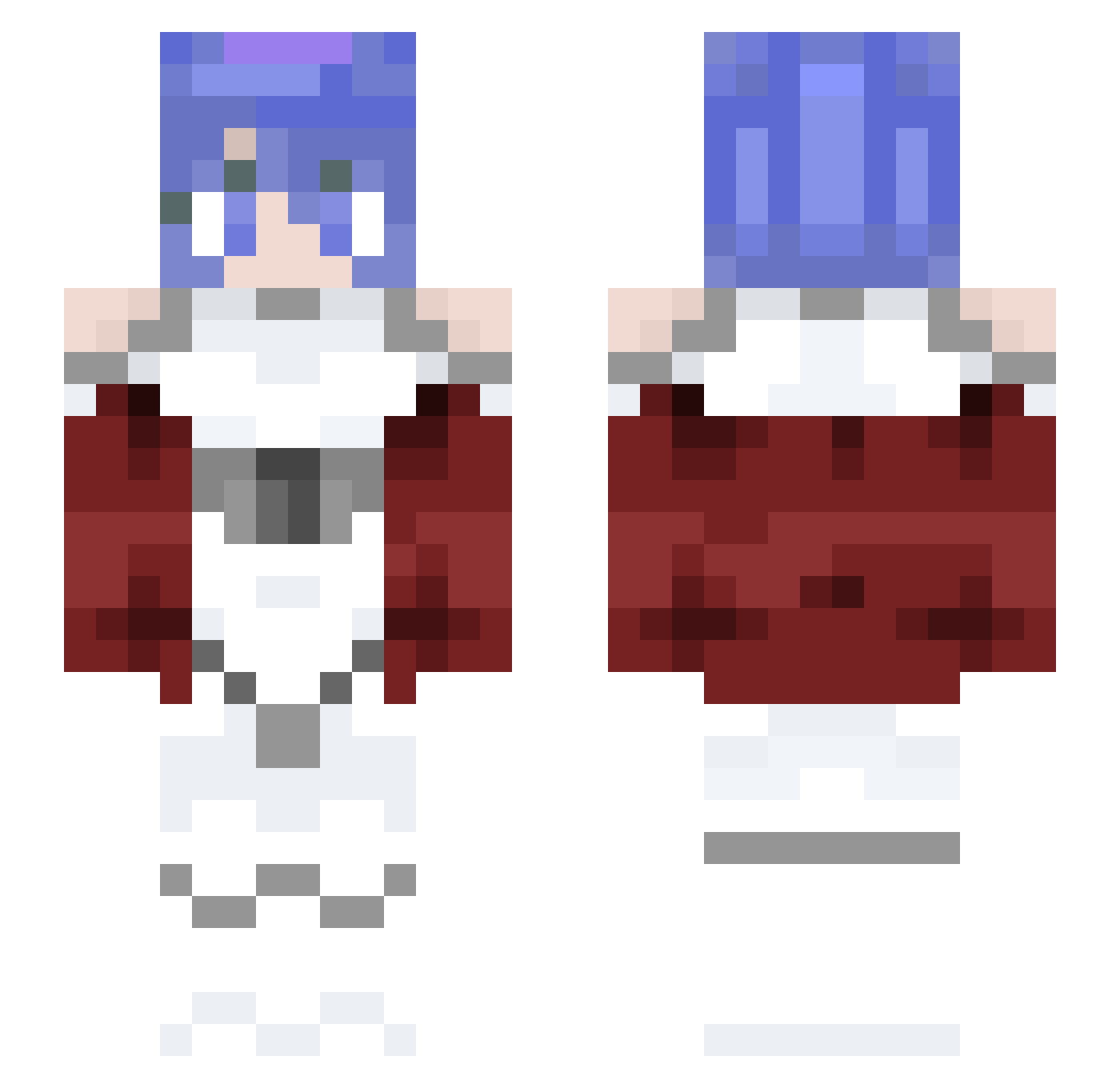 NoTeto Minecraft skin, front and back view