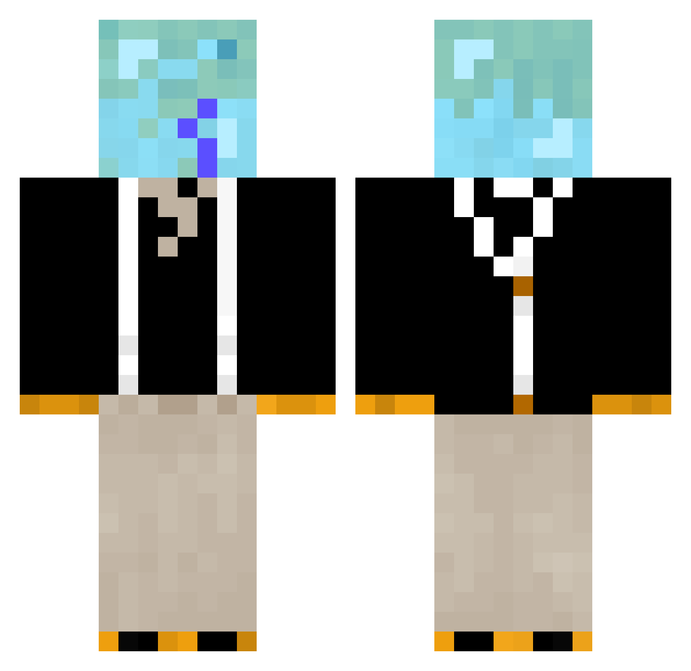 Pufferfish_L Minecraft skin, front and back view