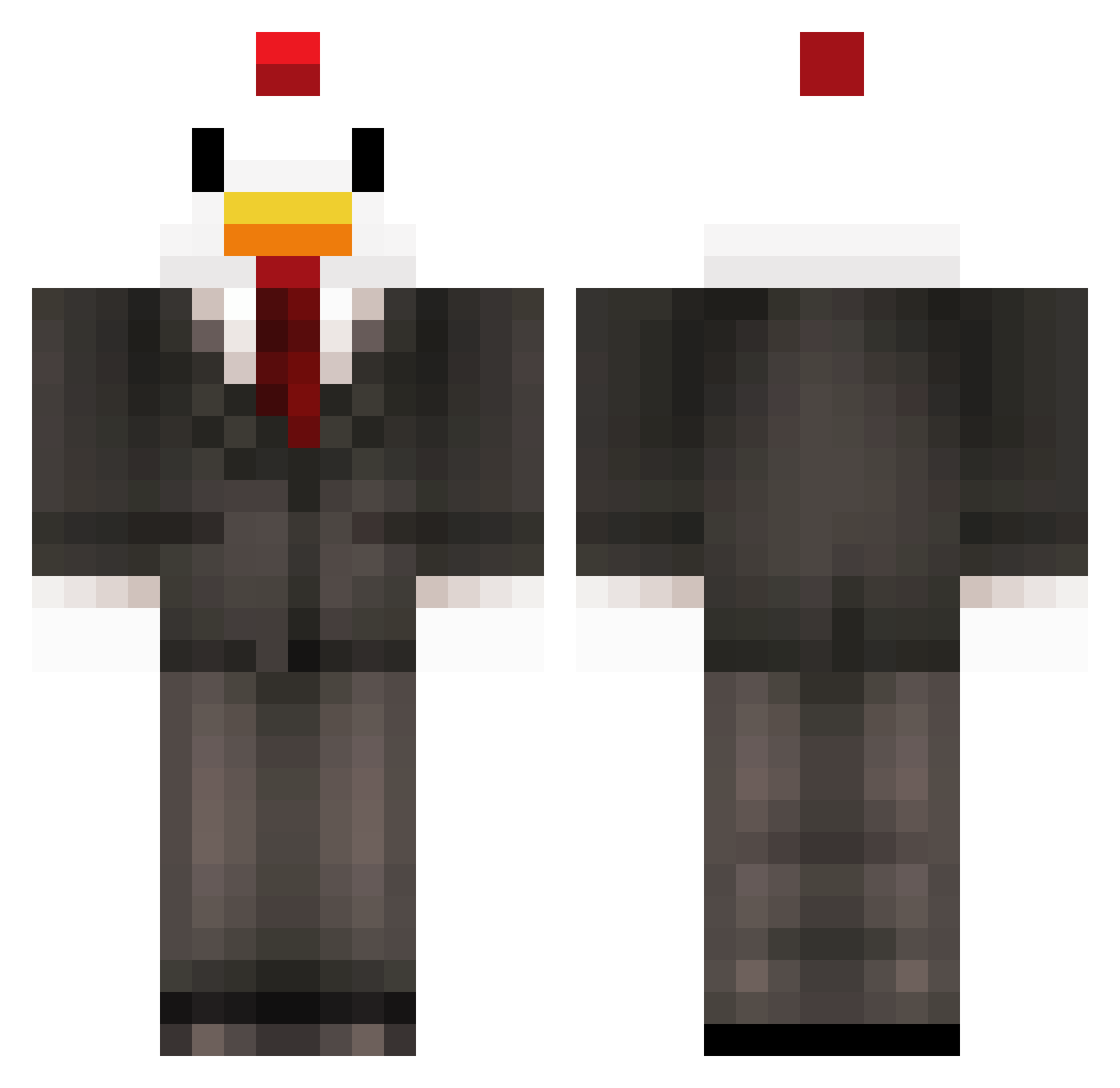 birdedings Minecraft skin, front and back view