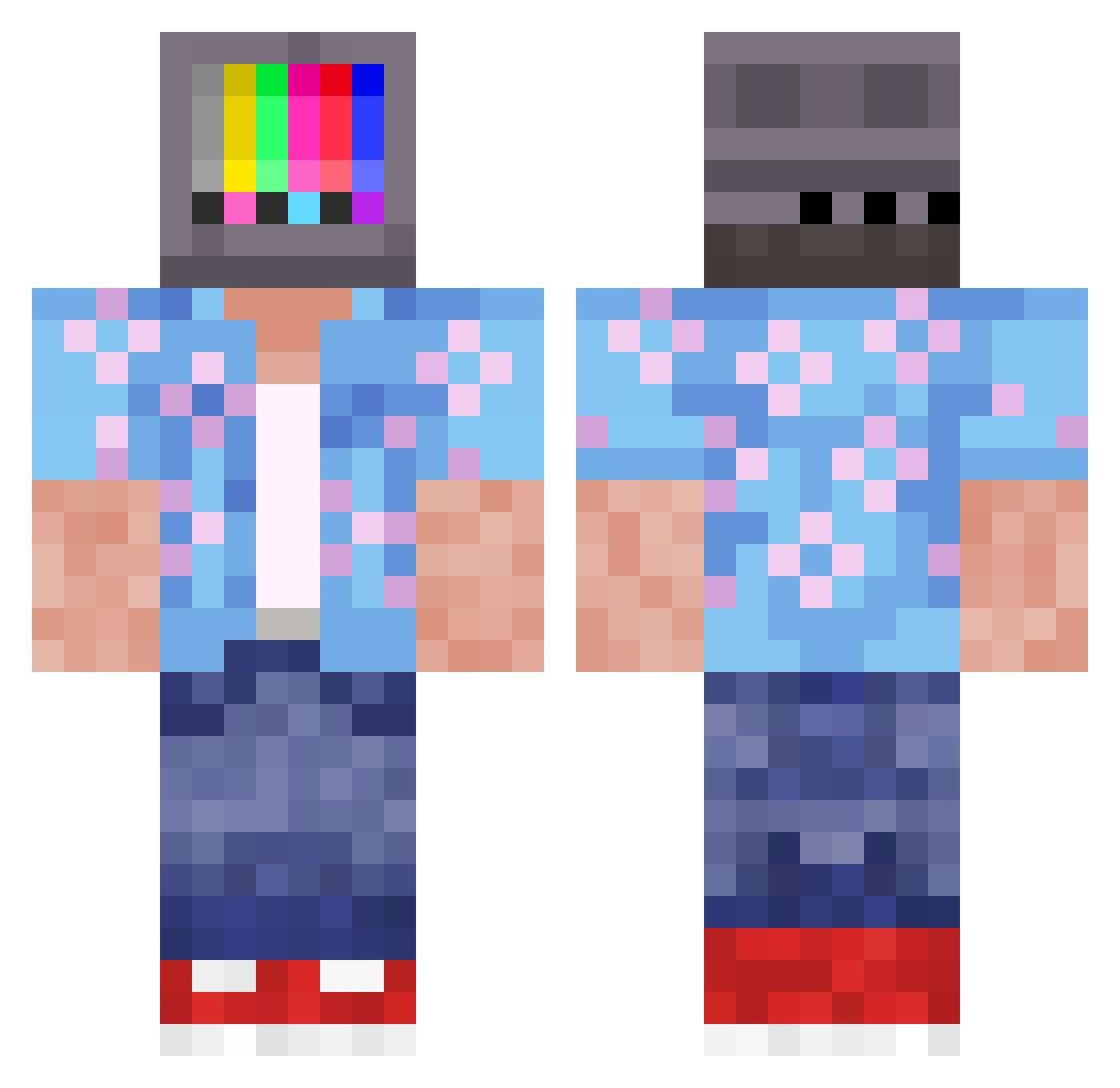 ChronicConfusion Minecraft skin, front and back view