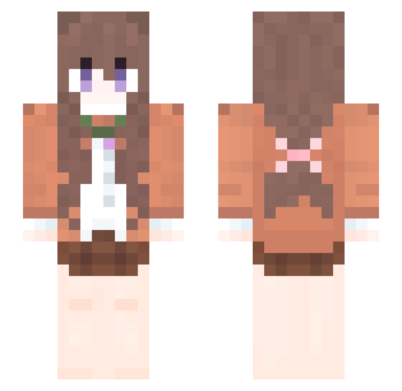Dinosaurres_ Minecraft skin, front and back view