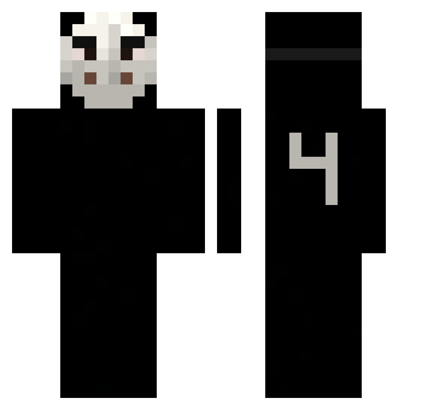 0hes Minecraft skin, front and back view