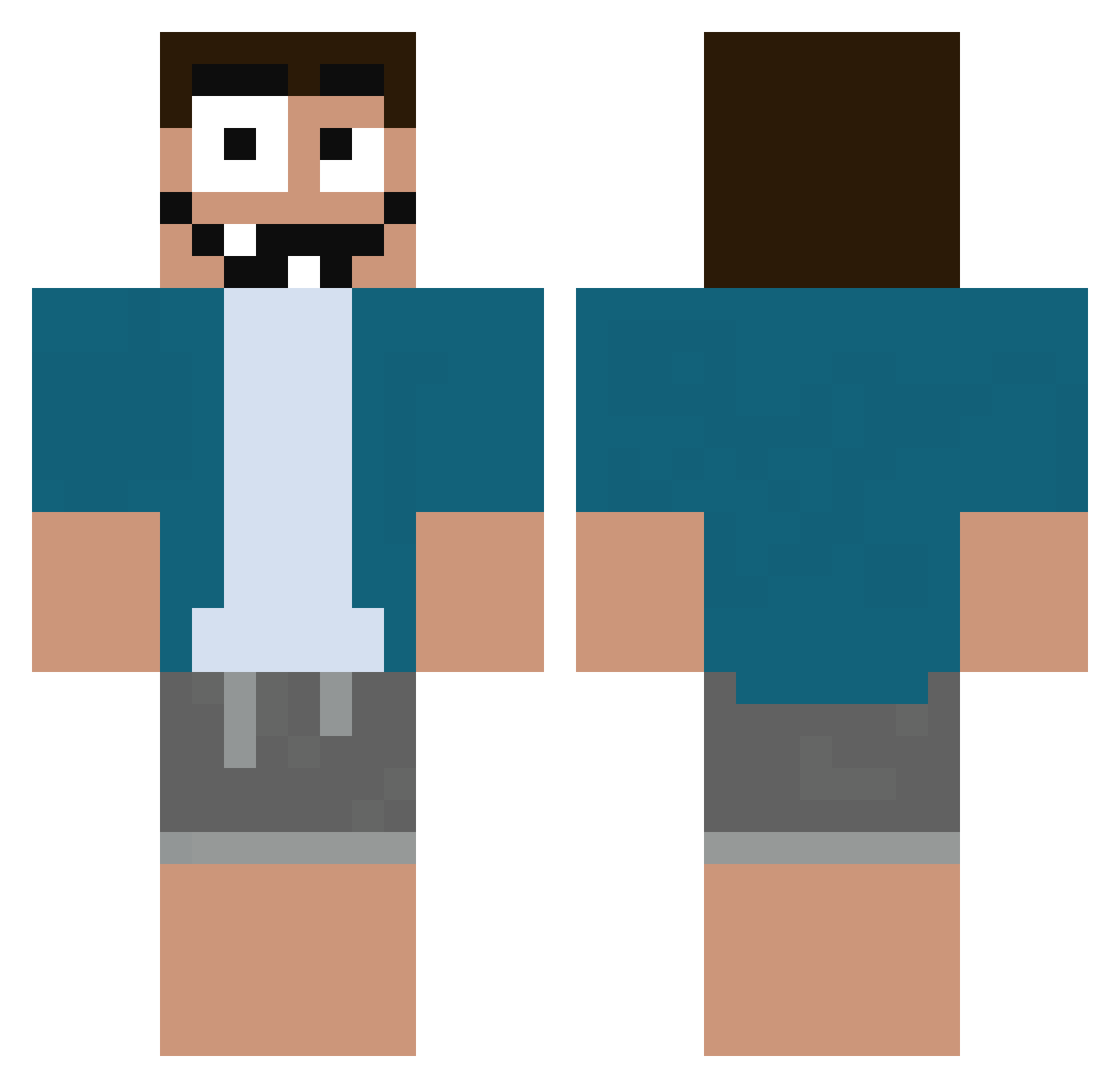 L3ZerYT Minecraft skin, front and back view