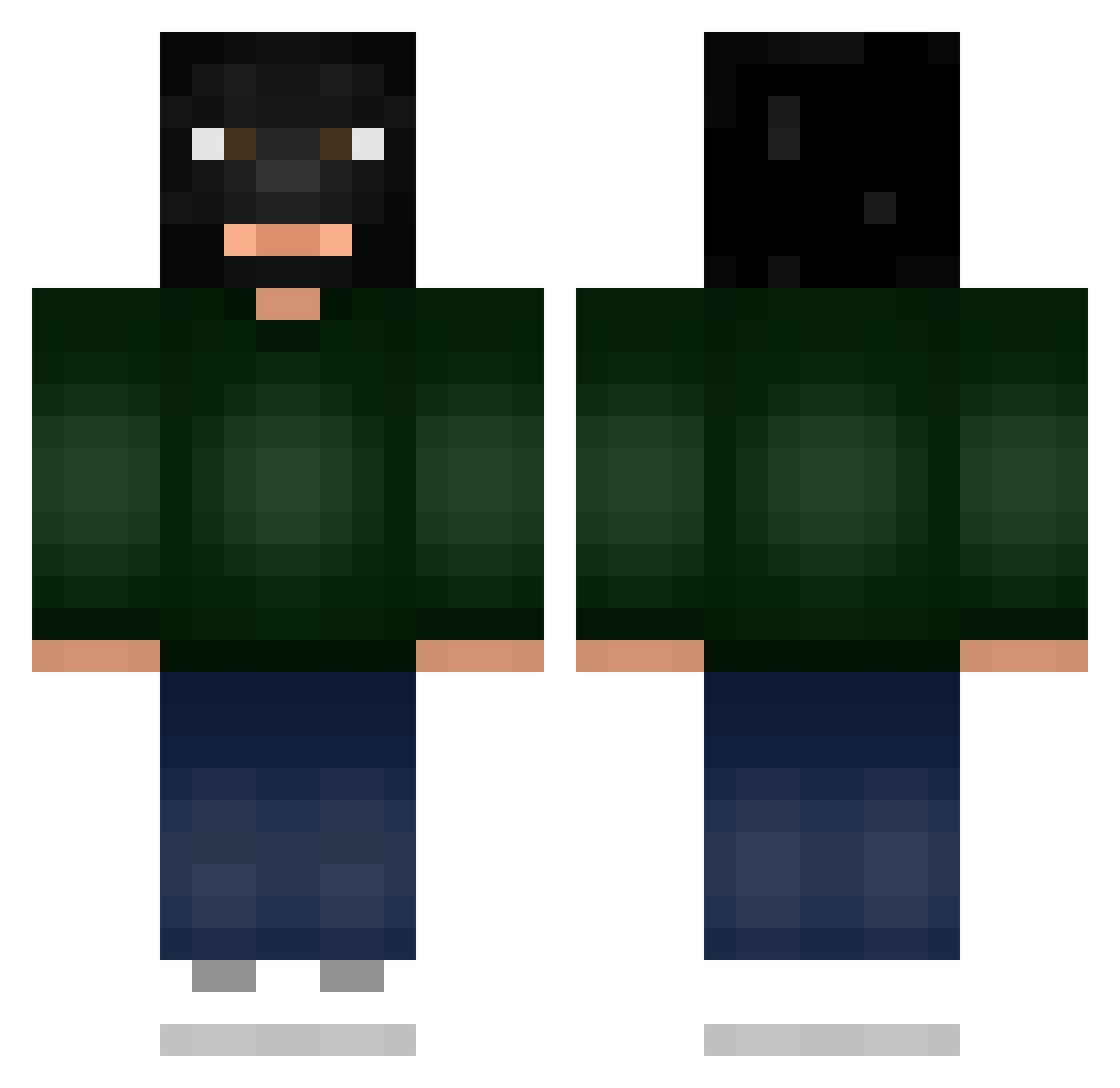 alexydo Minecraft skin, front and back view