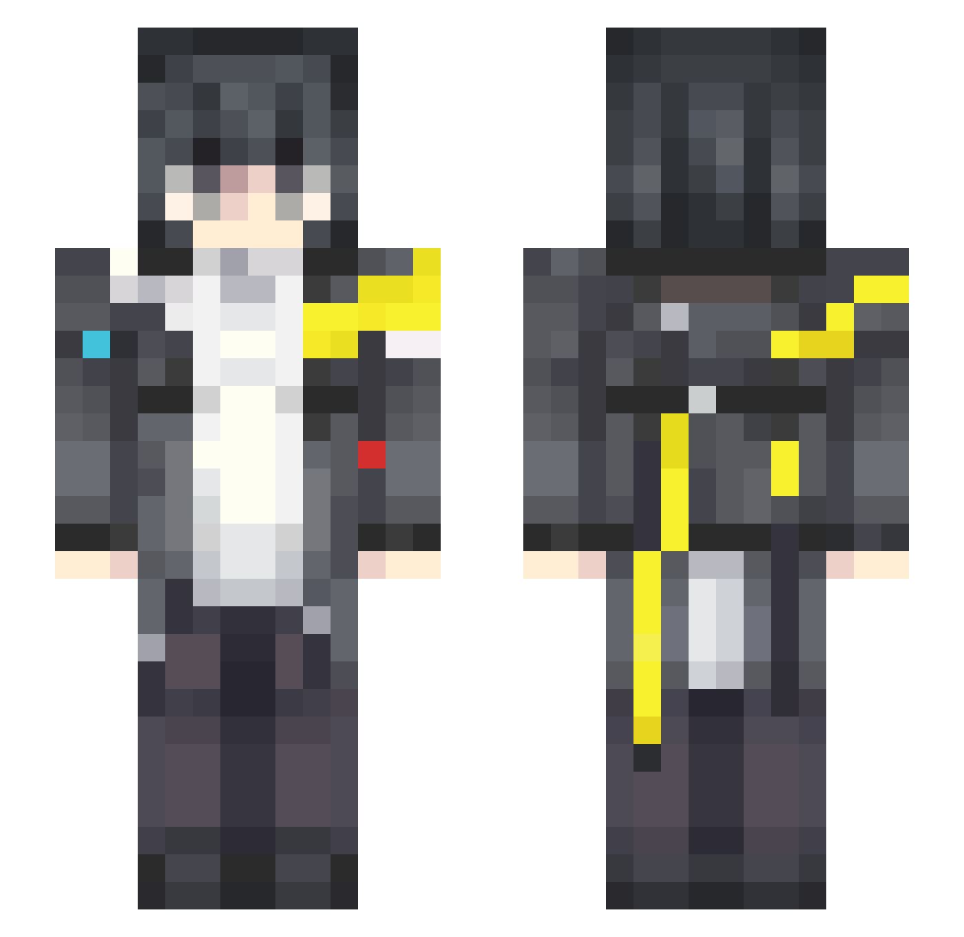 YuuriZz Minecraft skin, front and back view