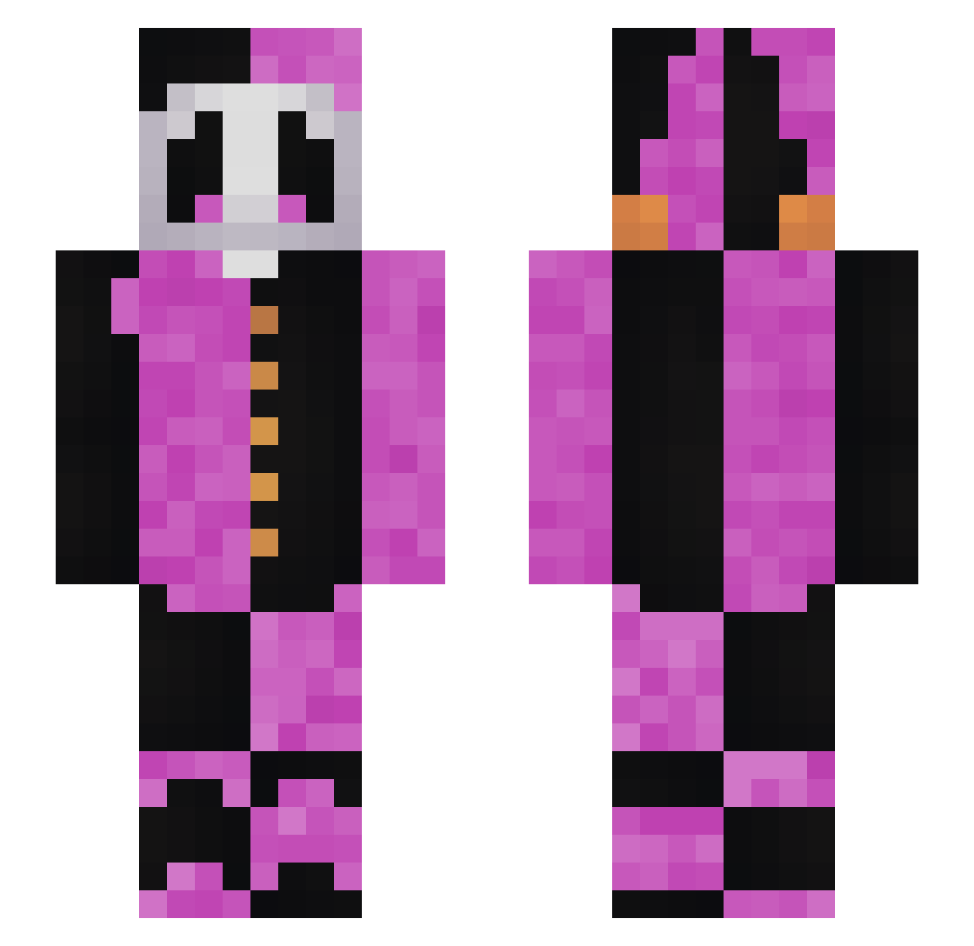shopgirls Minecraft skin, front and back view