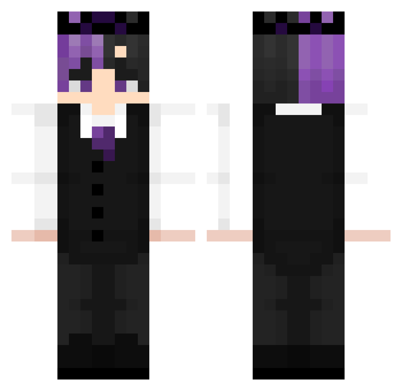 pulpypowder Minecraft skin, front and back view