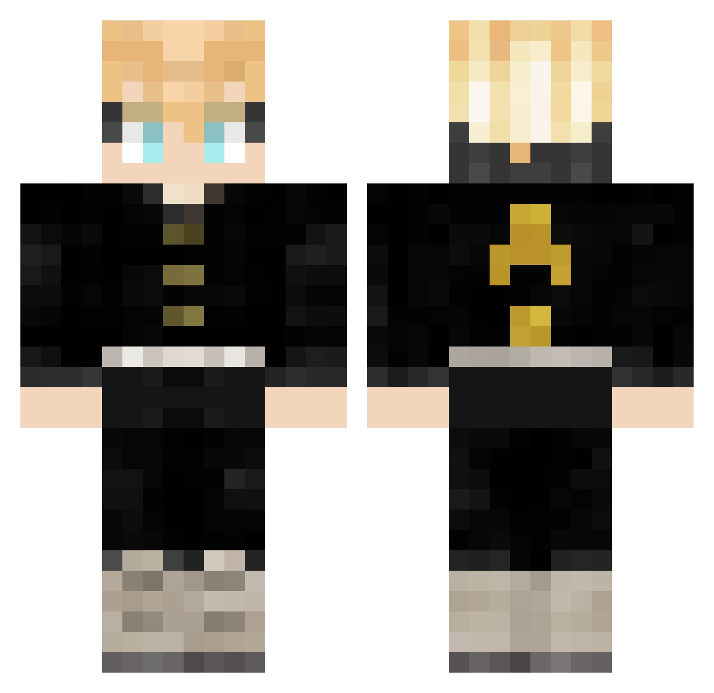 scotz Minecraft skin, front and back view