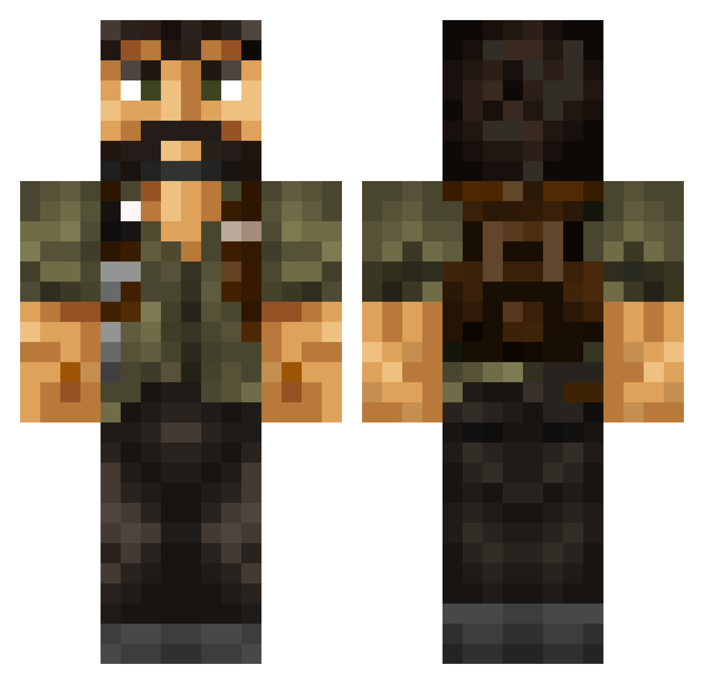 herhangibiadam Minecraft skin, front and back view