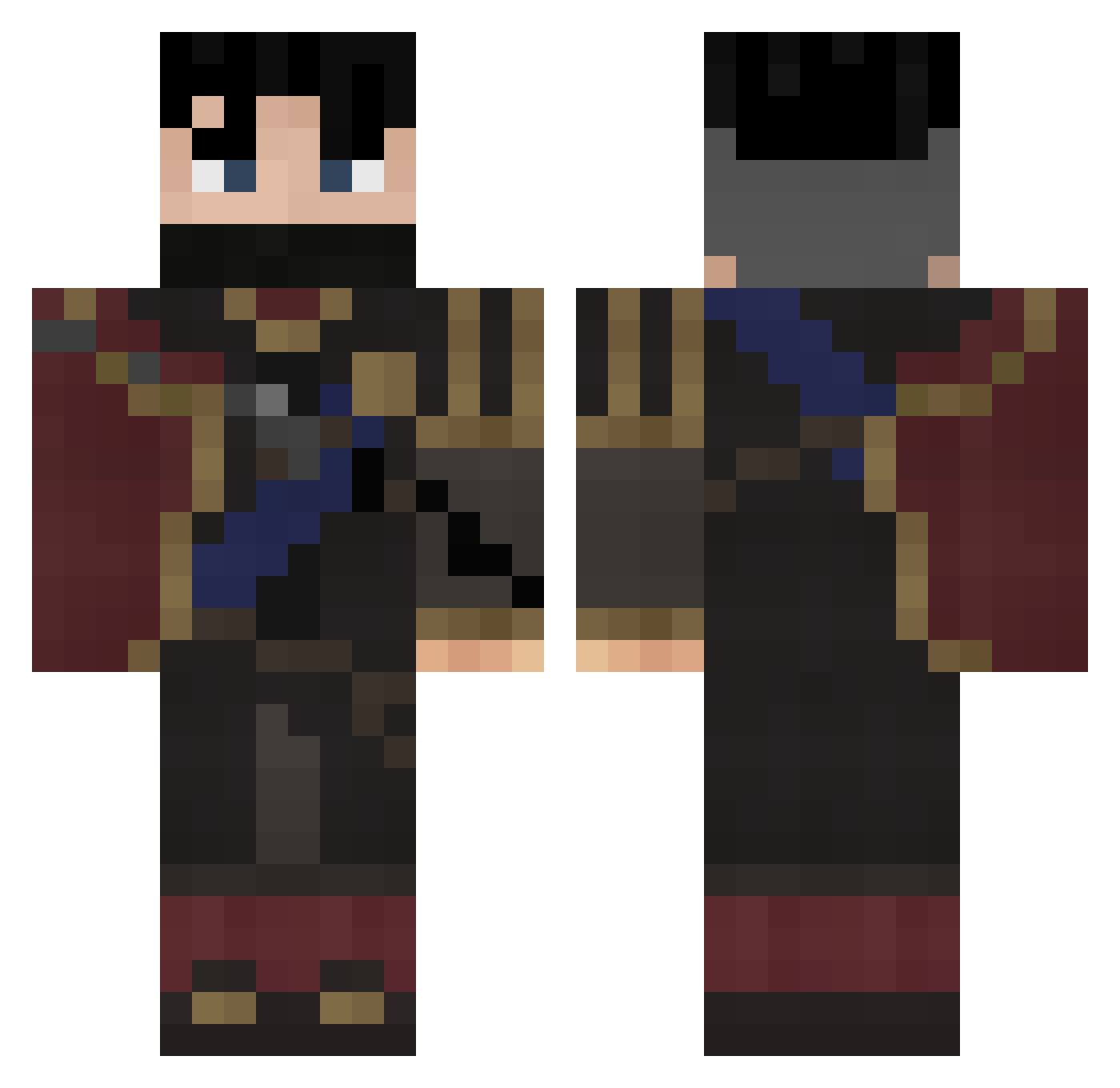 JAMINEZ Minecraft skin, front and back view