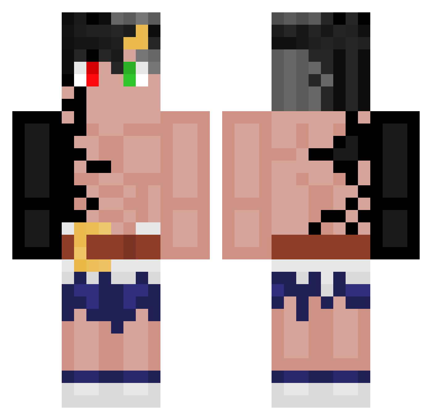 Tsuiyasu Minecraft skin, front and back view