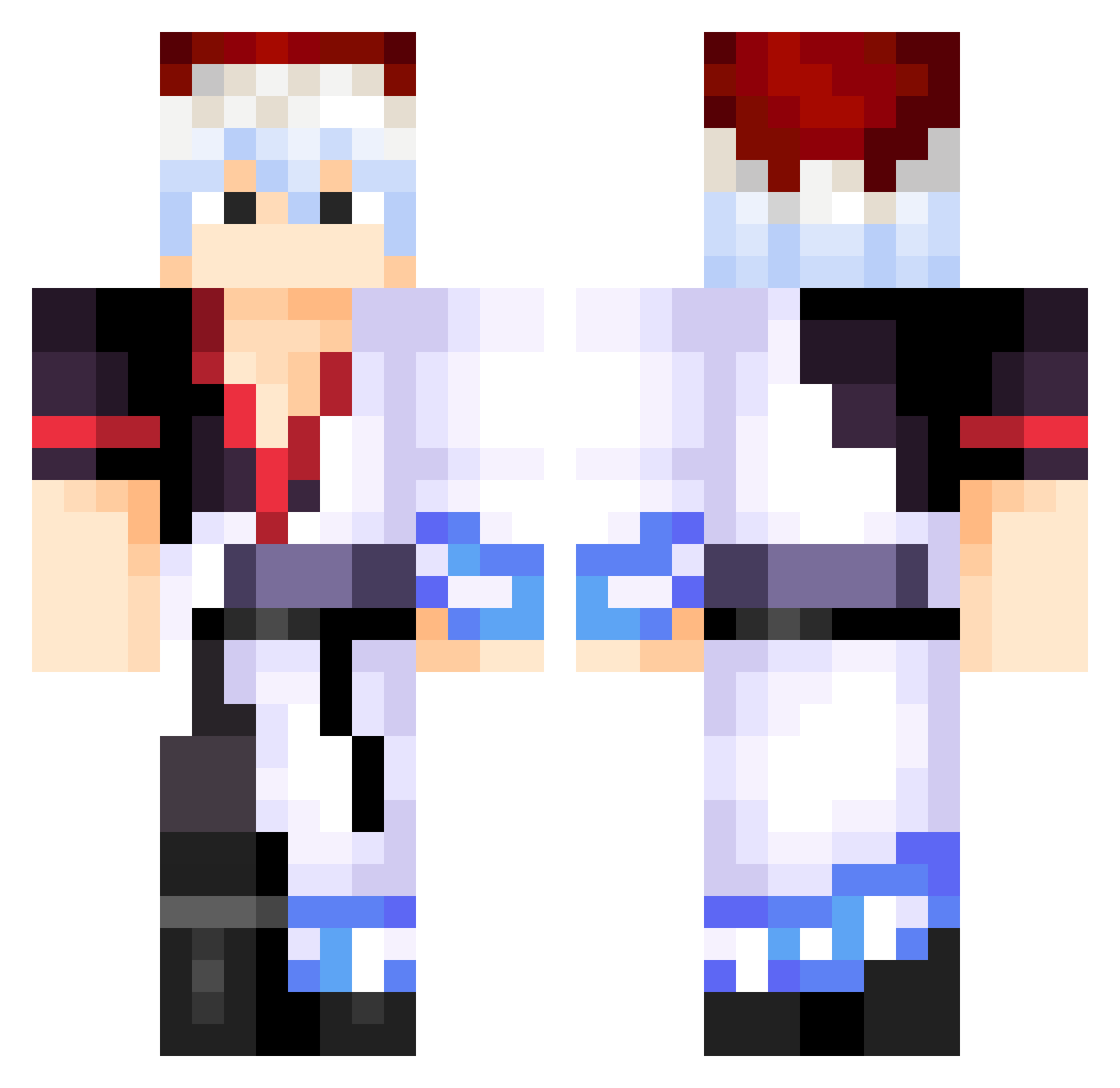 45skye Minecraft skin, front and back view