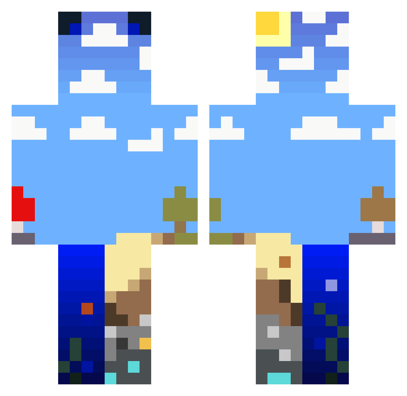 ooopfart55 Minecraft skin, front and back view