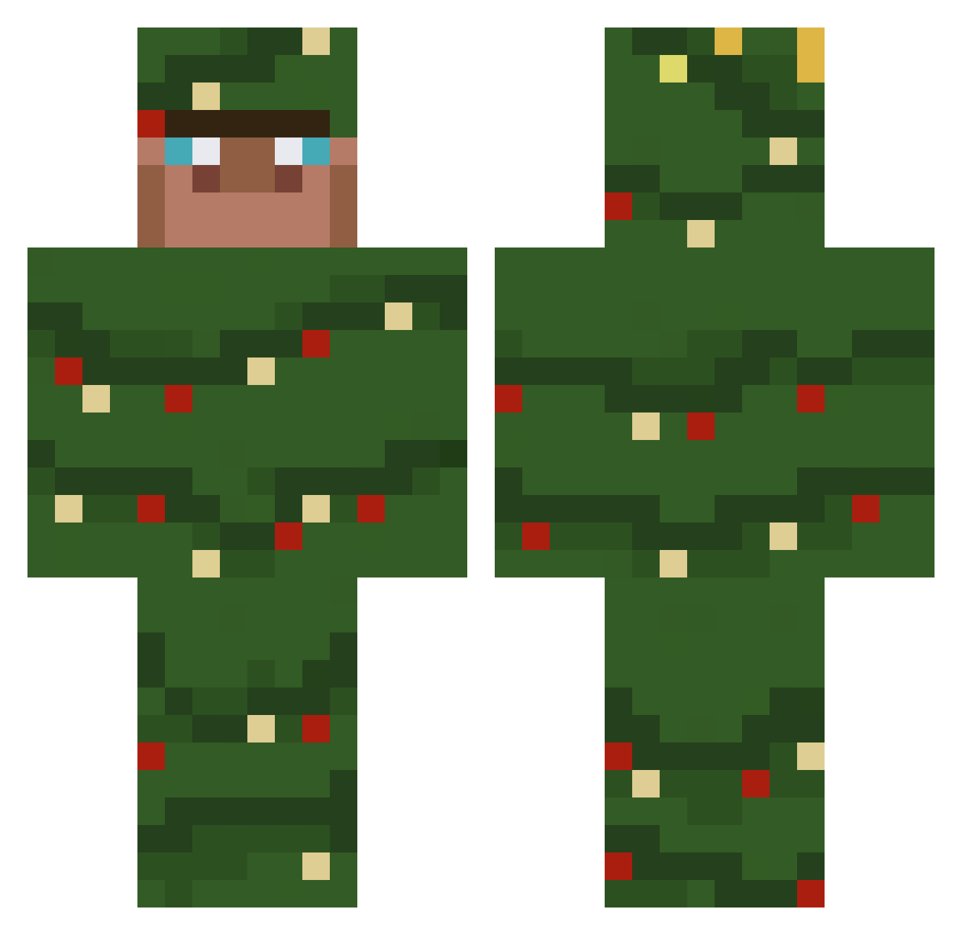 Arrigh Minecraft skin, front and back view