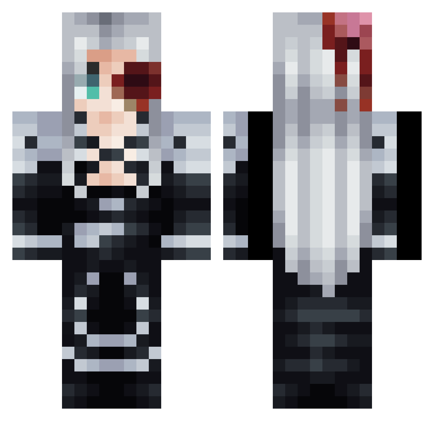 ROXXHEADS Minecraft skin, front and back view