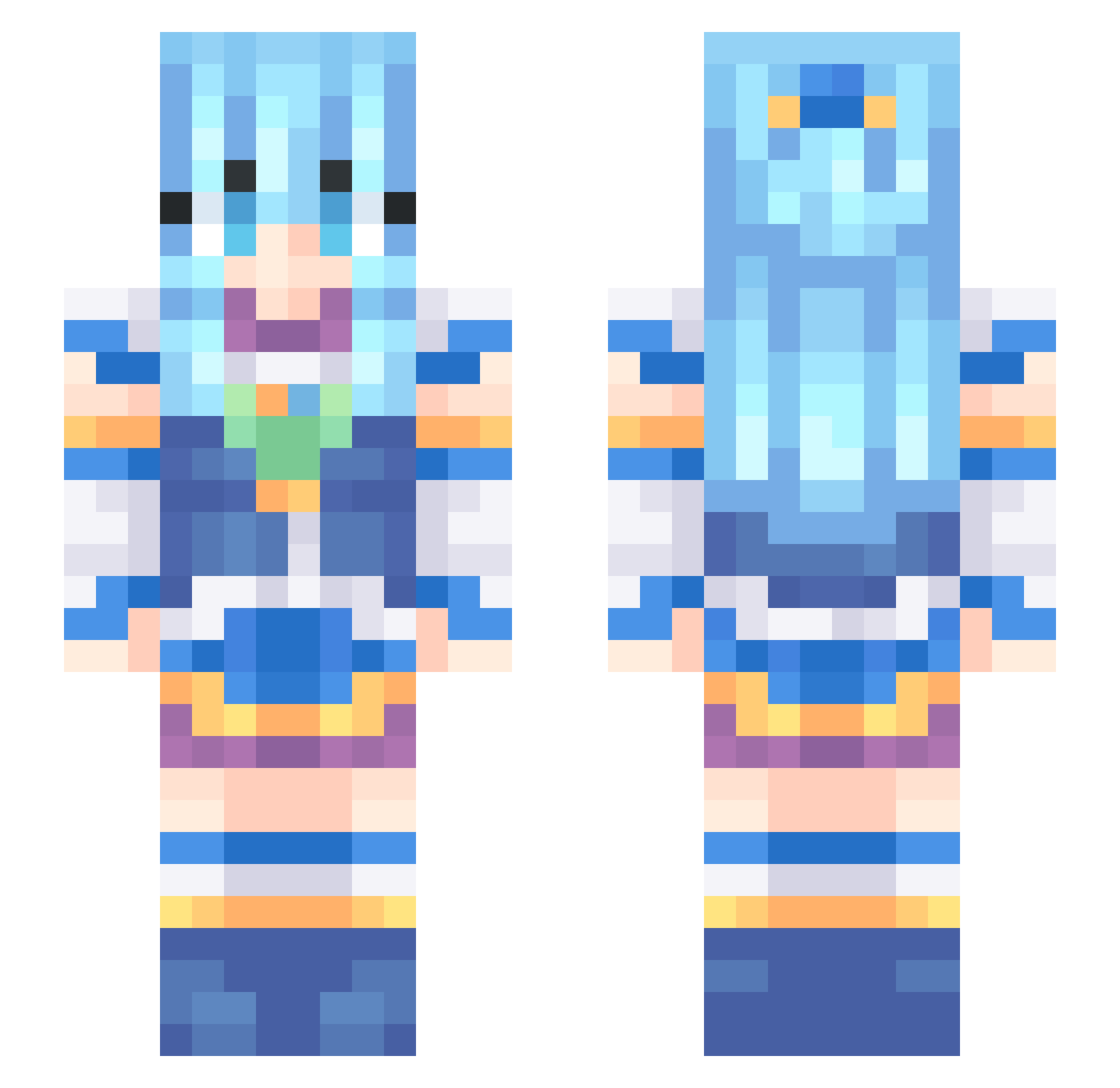 KduG_ Minecraft skin, front and back view