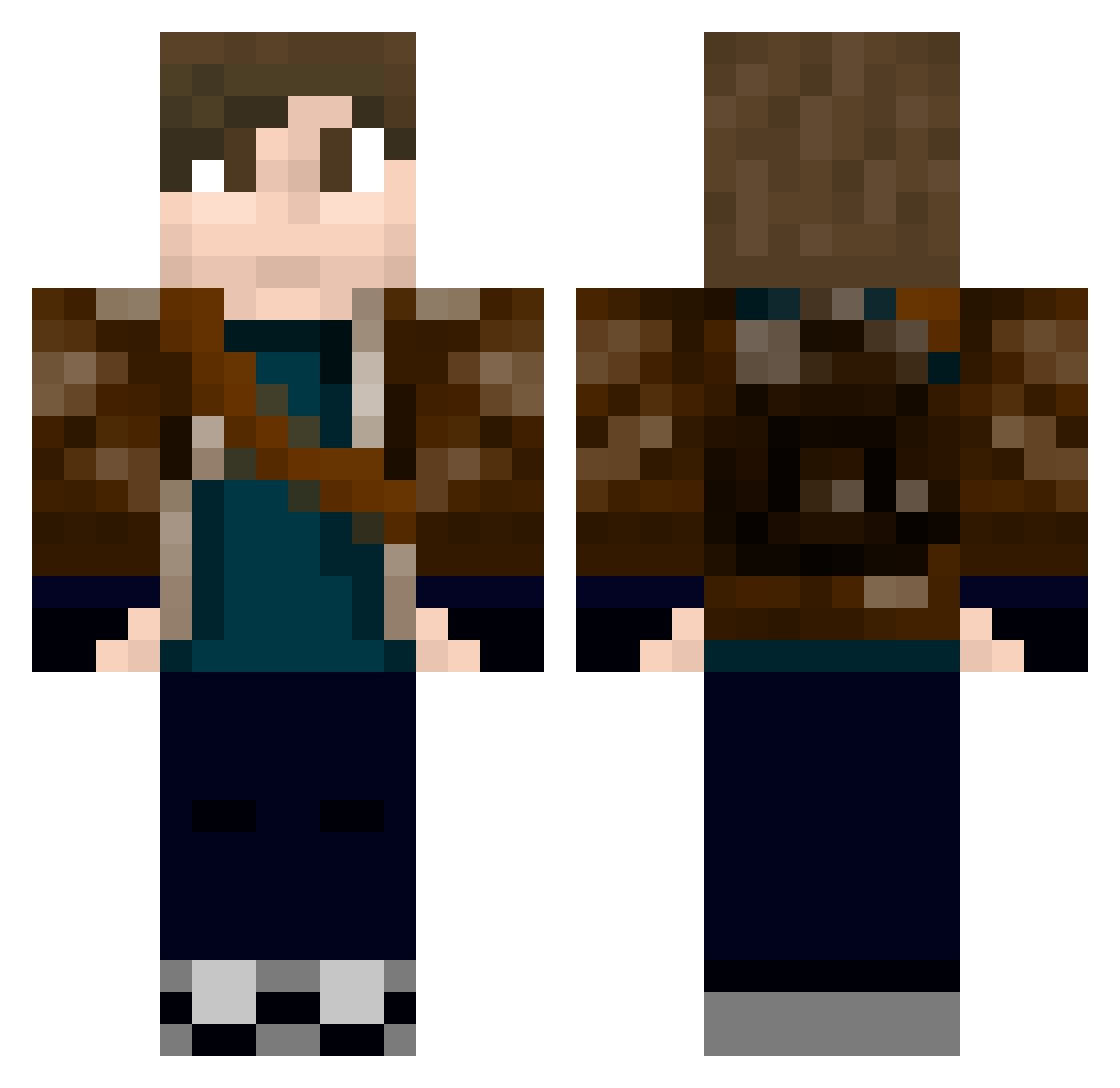 CanadianTuxedo Minecraft skin, front and back view