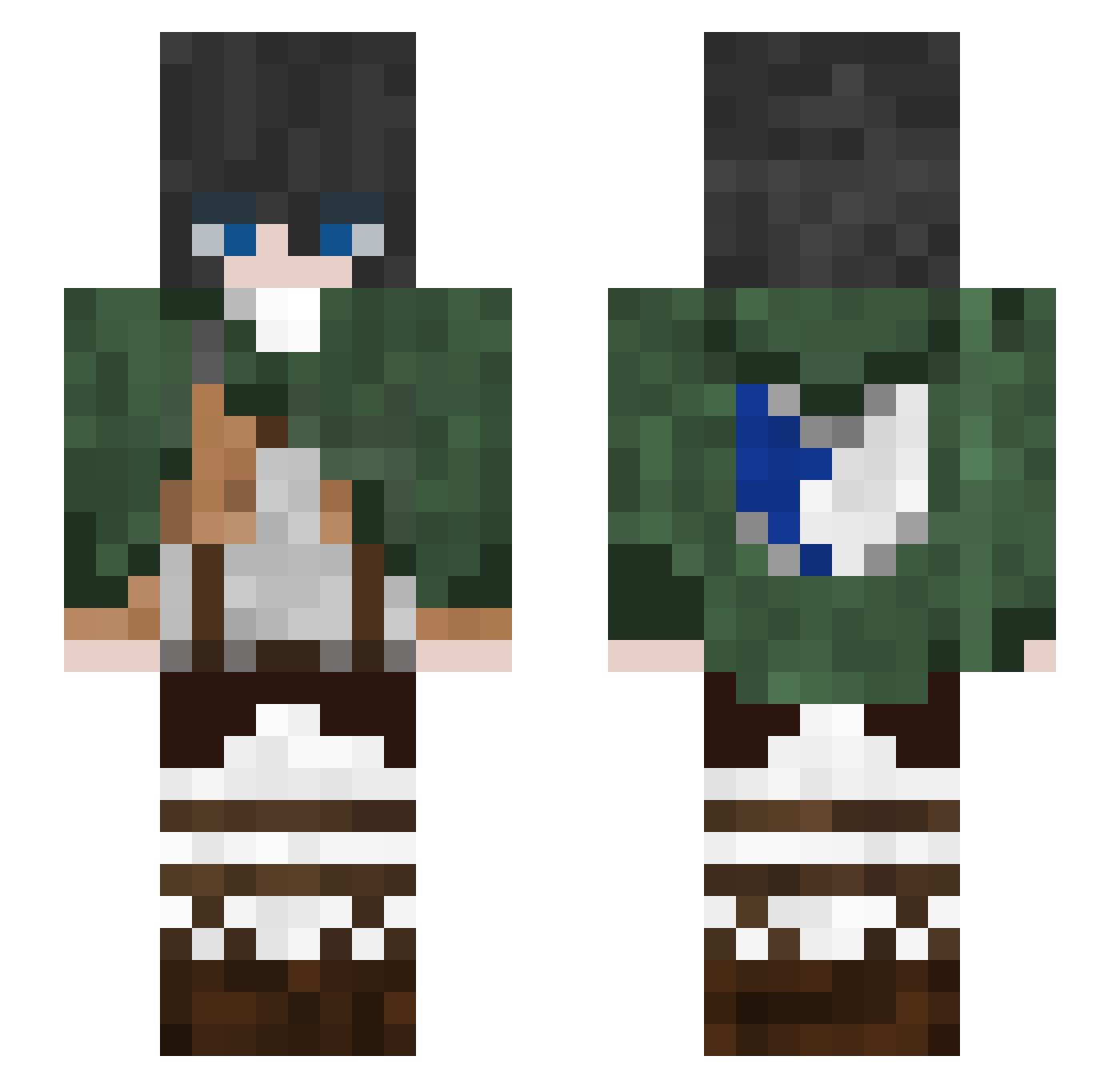 AspasiaFlamell Minecraft skin, front and back view