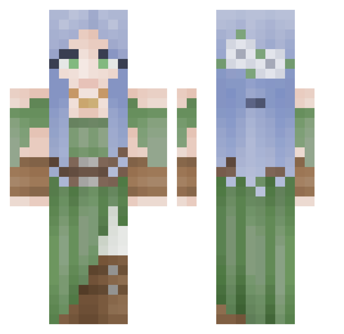 Rise98 Minecraft skin, front and back view