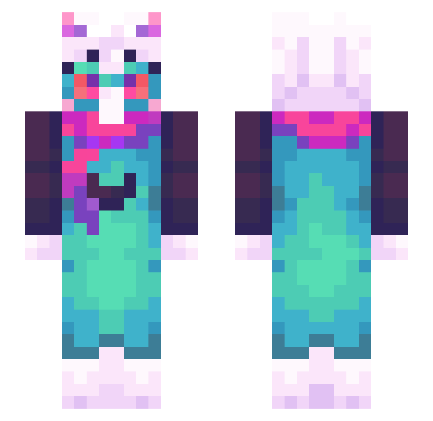 TheBlackNeo Minecraft skin, front and back view