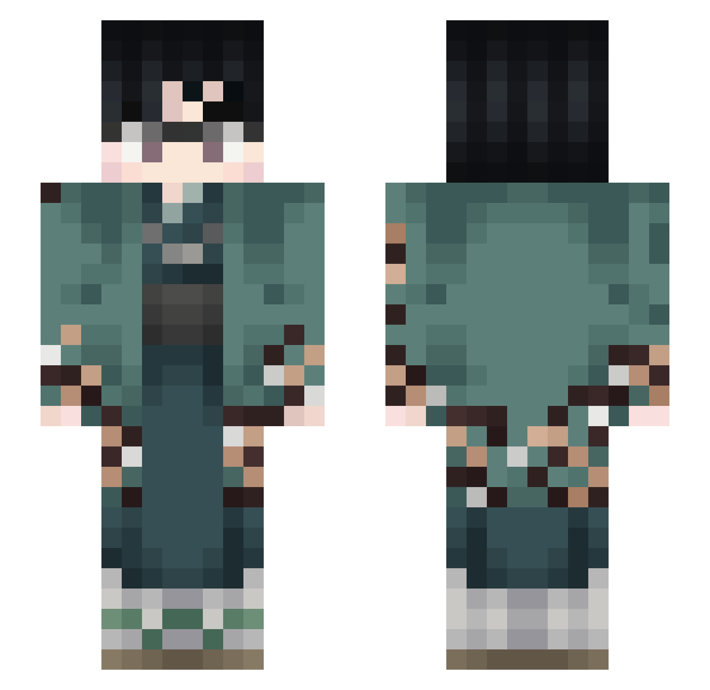 thesechi Minecraft skin, front and back view