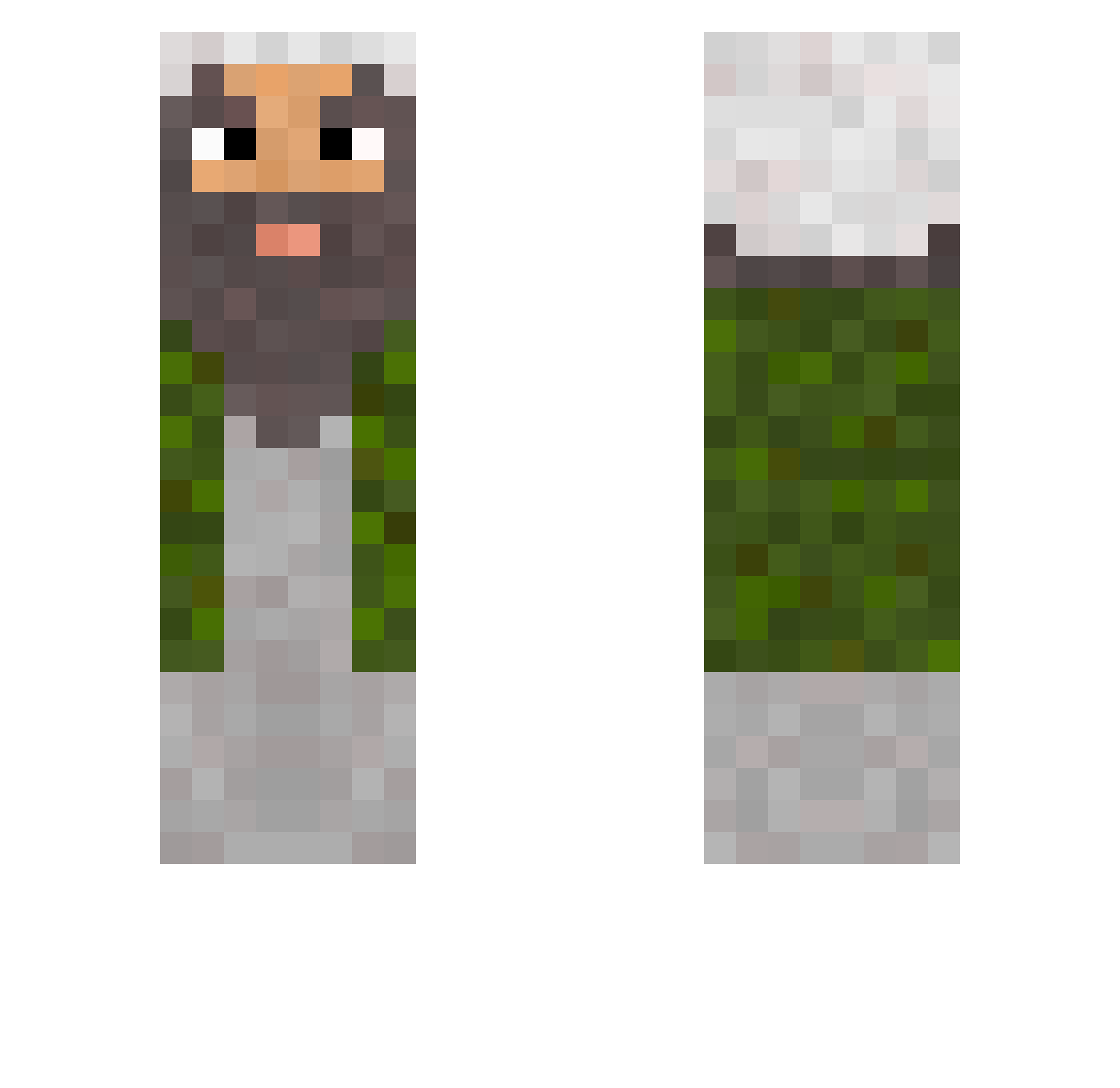freezenss Minecraft skin, front and back view
