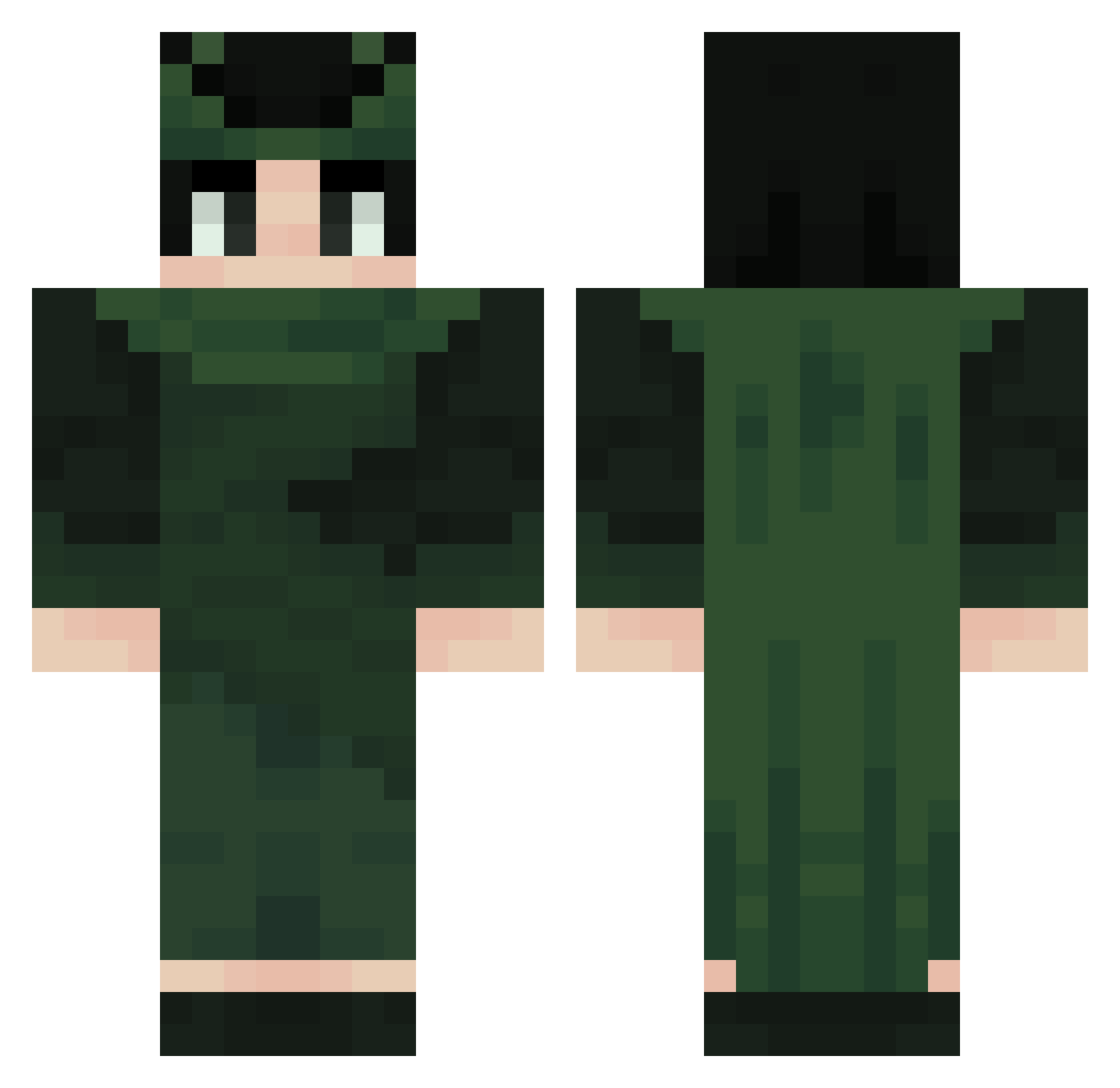 xddie1234 Minecraft skin, front and back view
