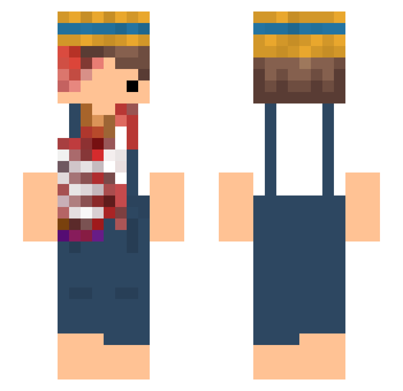 Exhumation Minecraft skin, front and back view