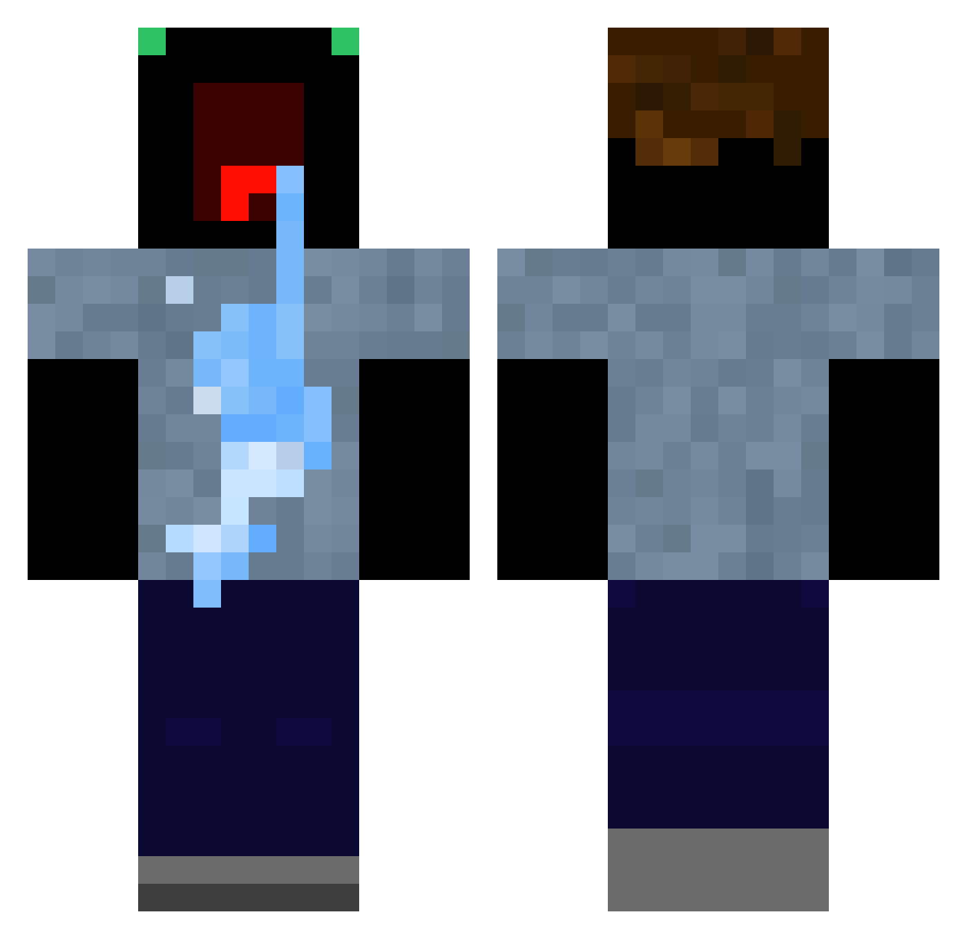FazeBlaze Minecraft skin, front and back view