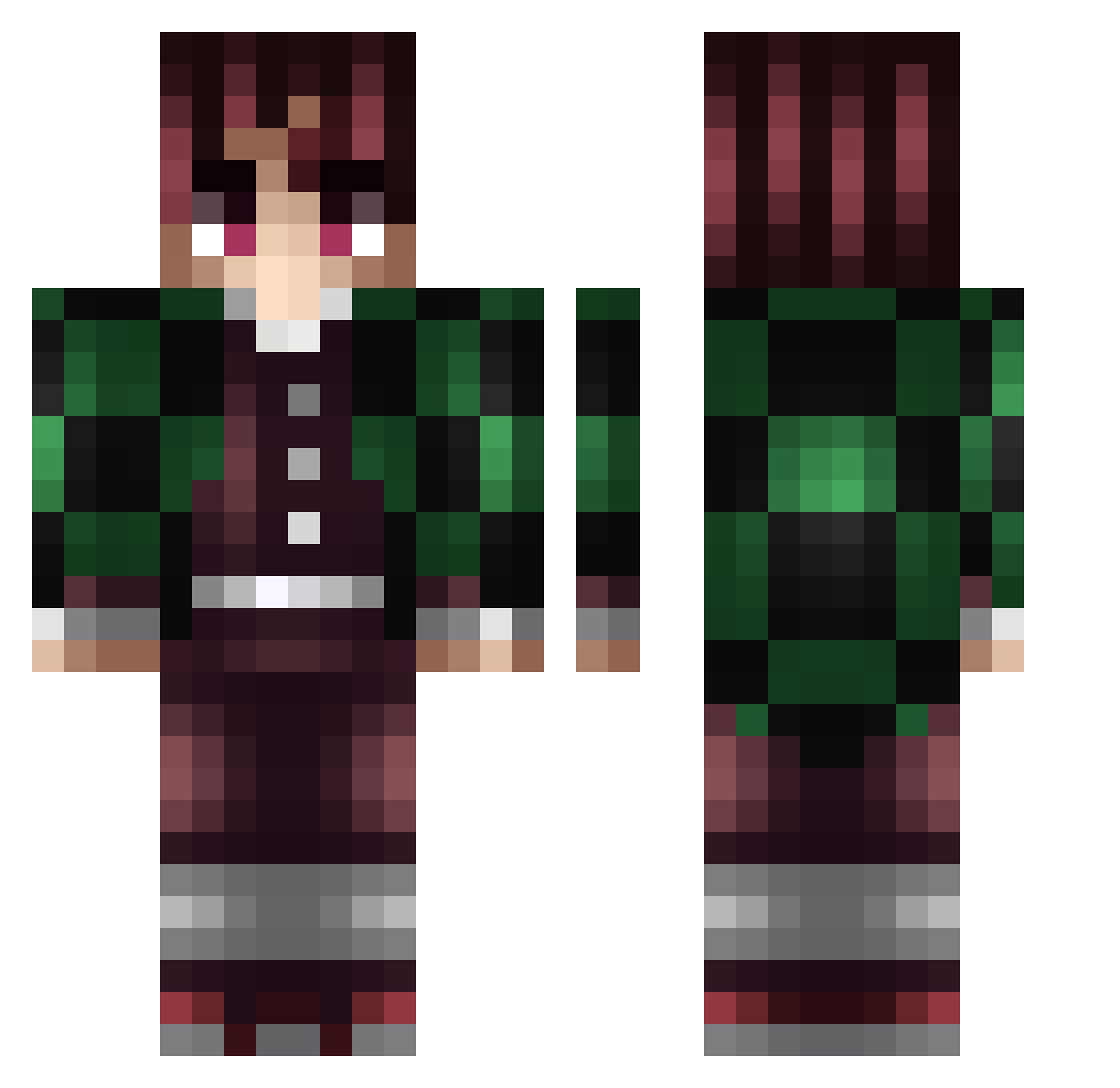 TLuckyCraft Minecraft skin, front and back view