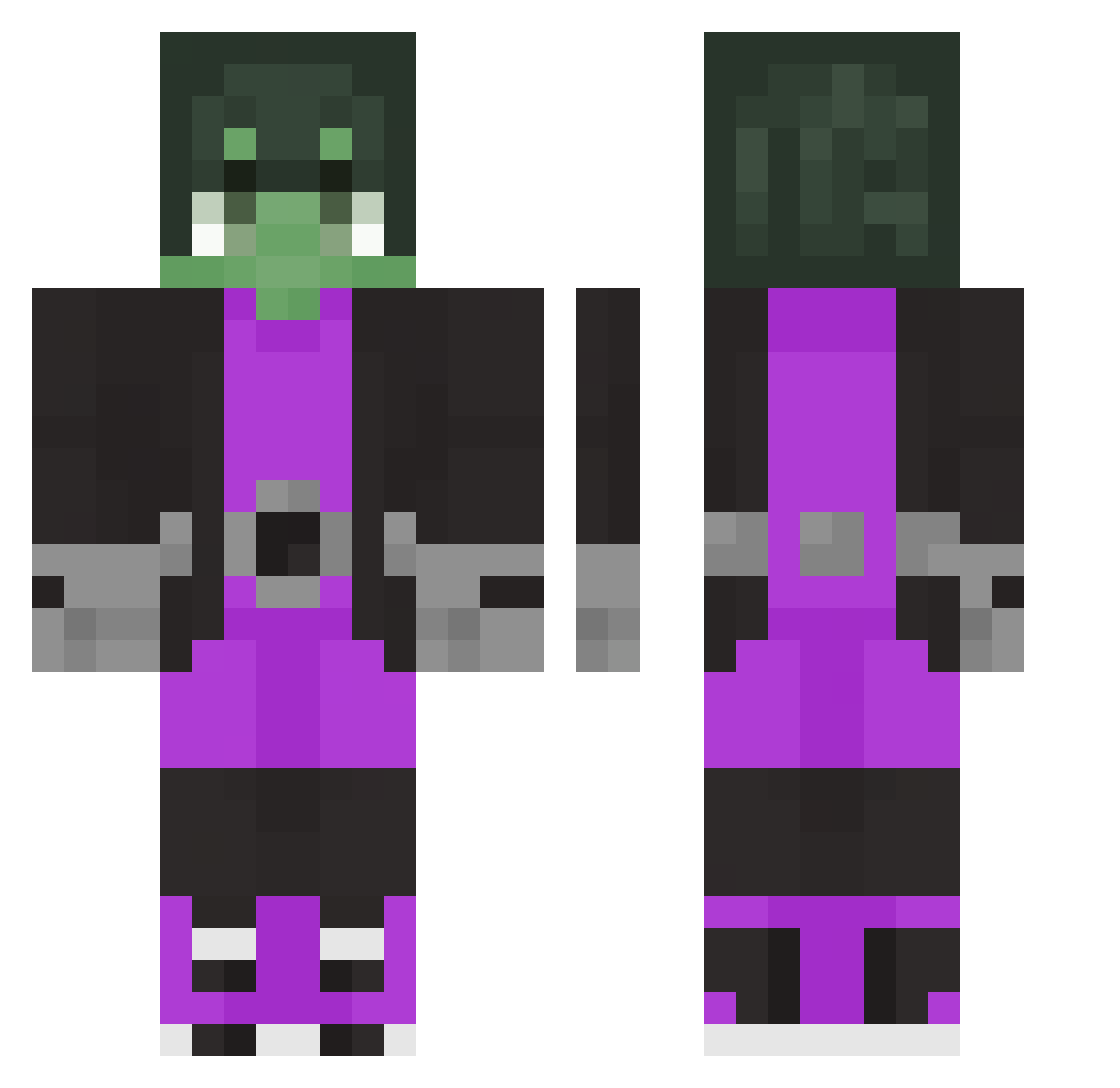 WhiteGh0st7 Minecraft skin, front and back view