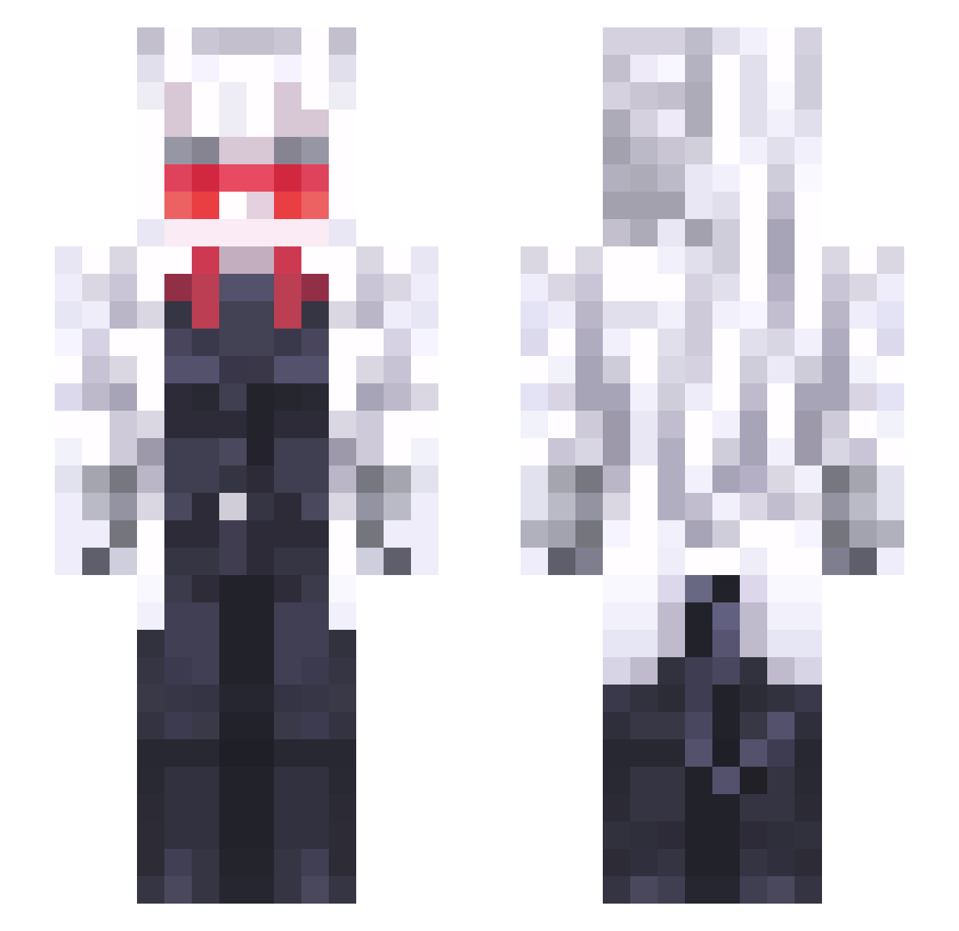 Vexelatory Minecraft skin, front and back view