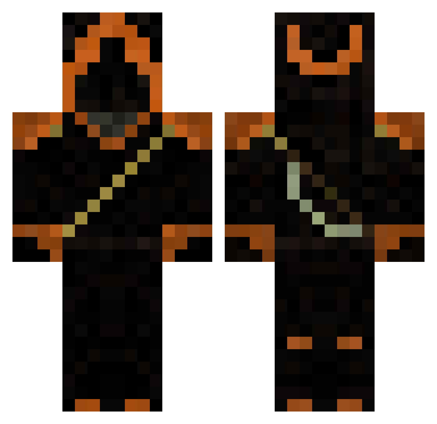 casokillu Minecraft skin, front and back view