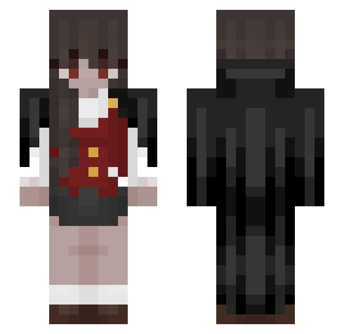 Avernie Minecraft skin, front and back view