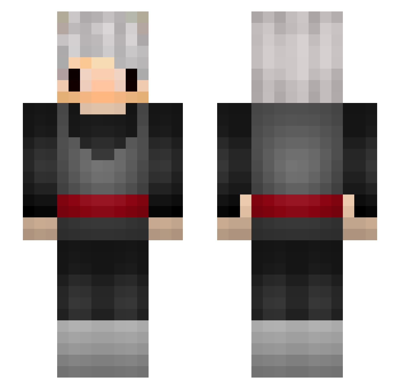 Loydehsilloh Minecraft skin, front and back view