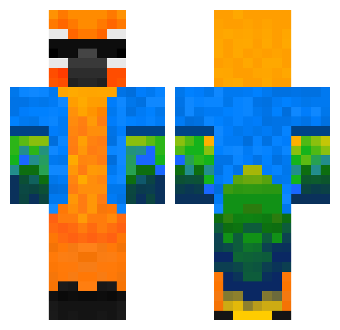 oSunshin3 Minecraft skin, front and back view