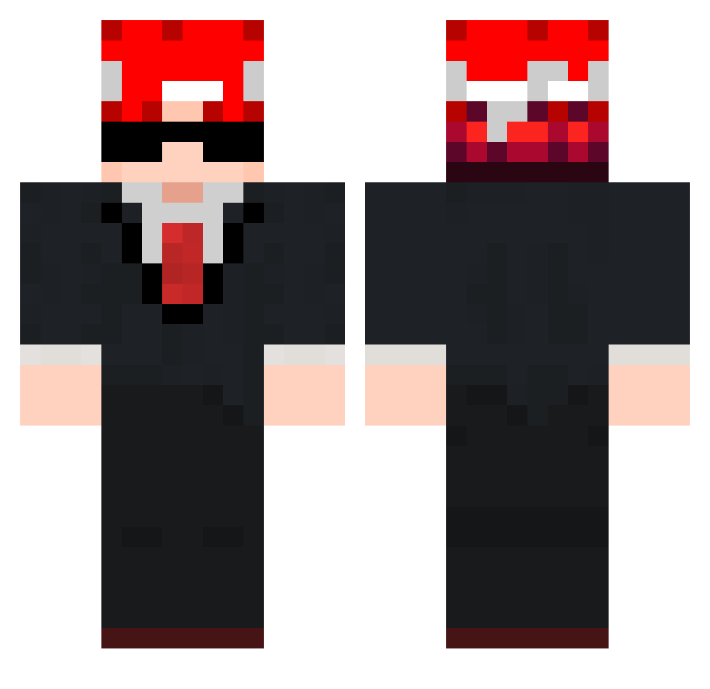 Switchs Minecraft skin, front and back view