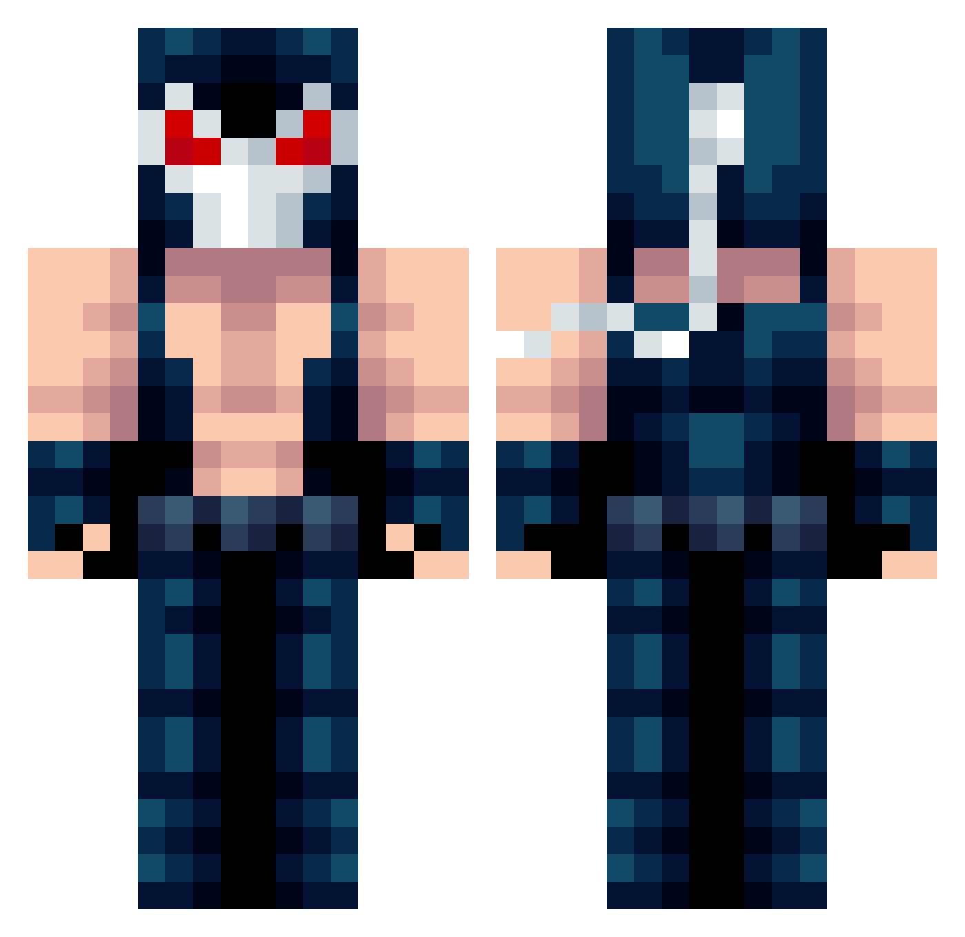 M3HR4J Minecraft skin, front and back view