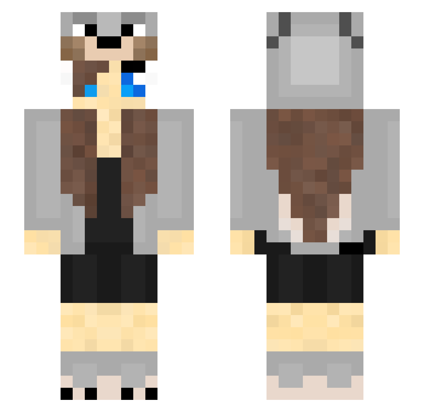 vika_110 Minecraft skin, front and back view