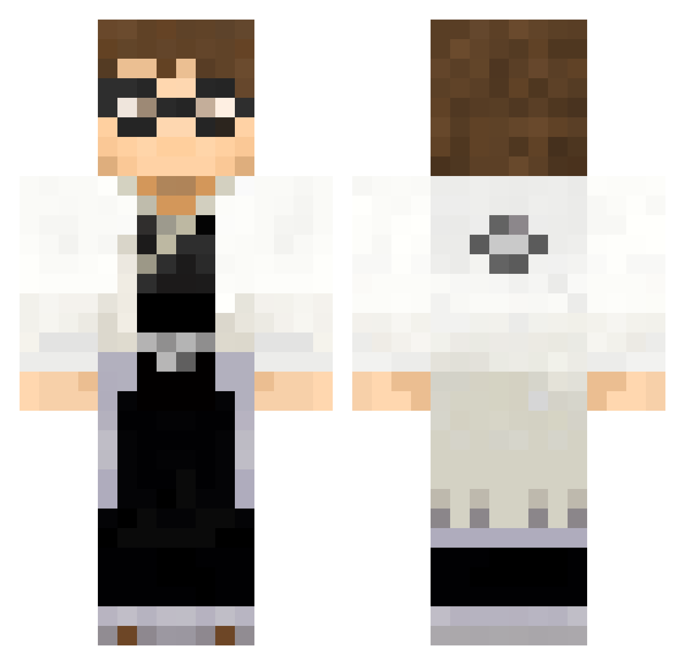 ChrolloLucilfer Minecraft skin, front and back view